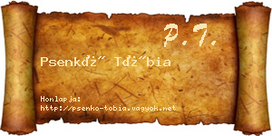 Psenkó Tóbia névjegykártya