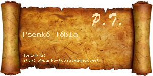 Psenkó Tóbia névjegykártya